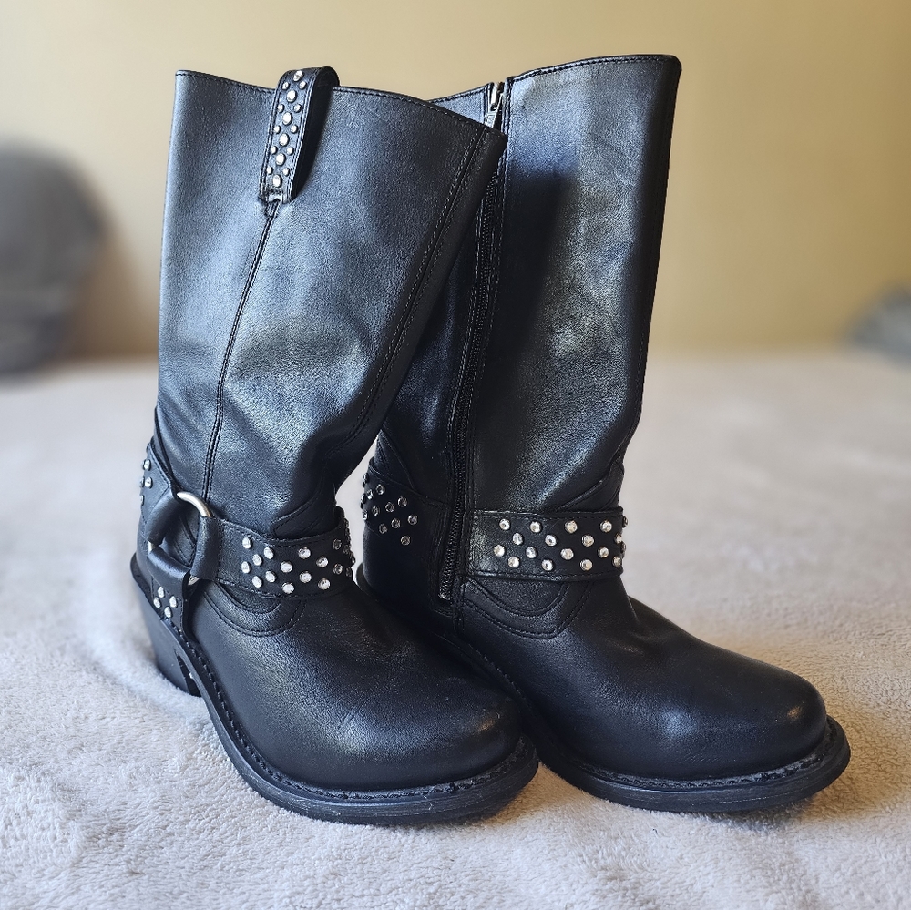 Harley Davidson leather boots with Rhinestone 7 women's